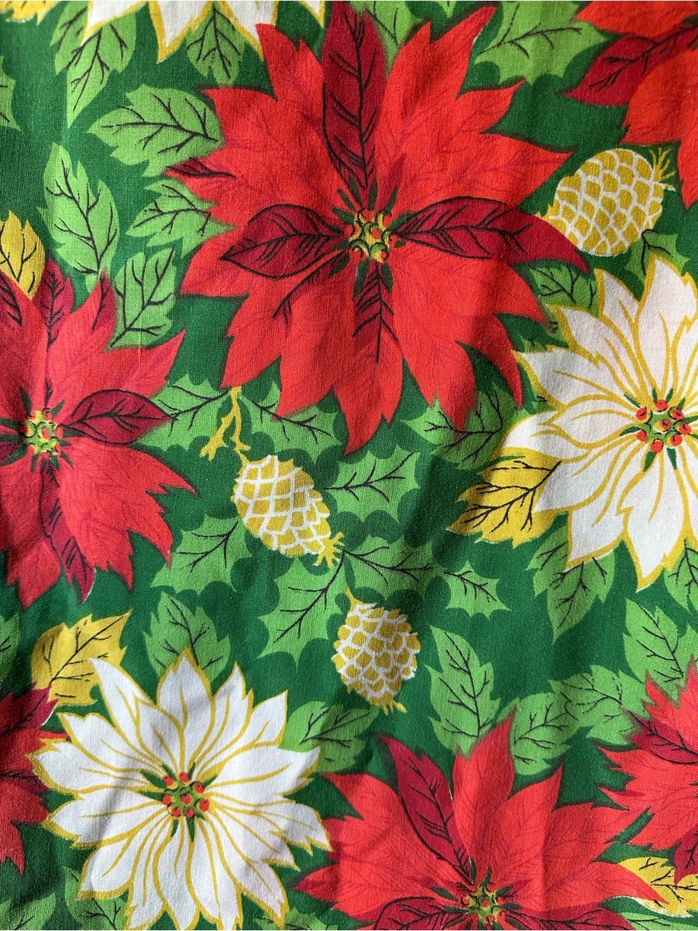 Oval Poinsettia Tablecloth
